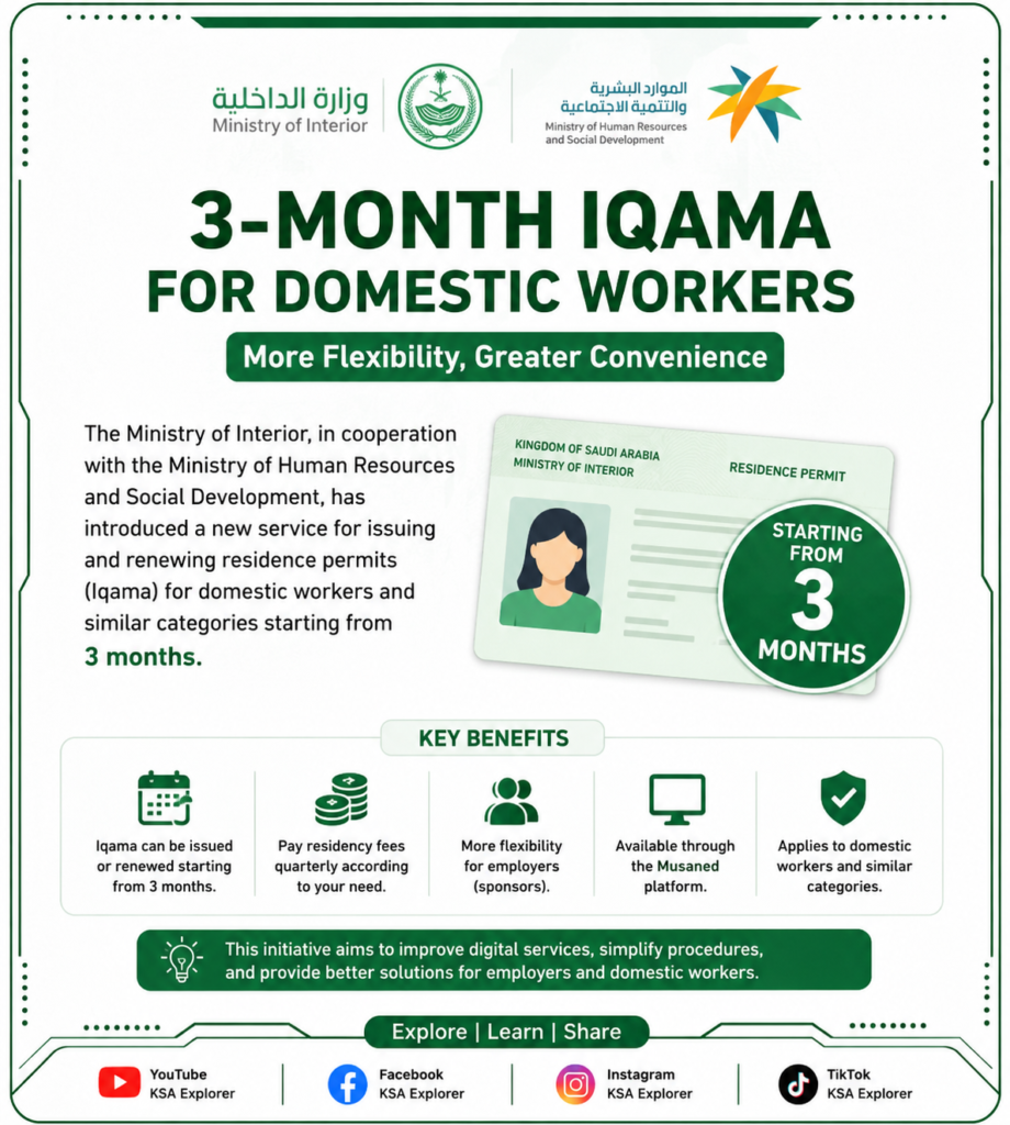 Saudi Arabia Introduces 3-Month Iqama Issuance and Renewal for Domestic Workers 1acd415e 08c3 44de bf42 e5ec4b7d95a0 1