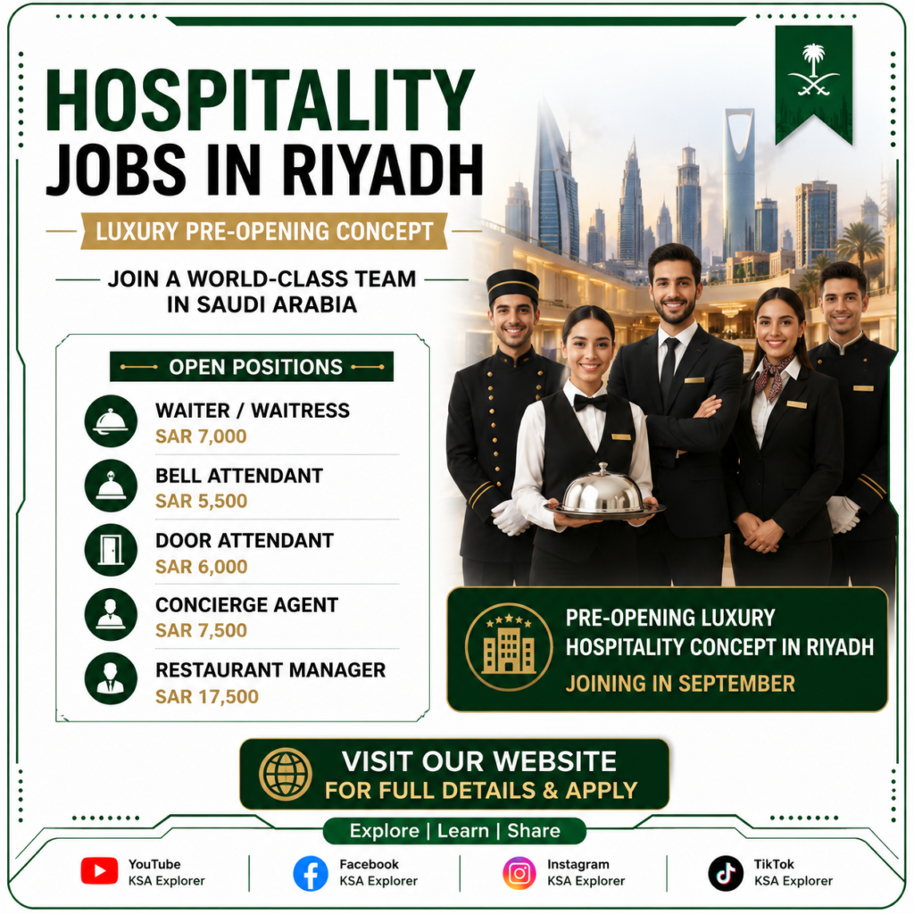 Hospitality Jobs in Riyadh 2026: Luxury Hotel Pre-Opening Vacancies with Salaries up to SAR 17,500 52d53967 7792 488a A58f 4b4f1c774138 1024x1024