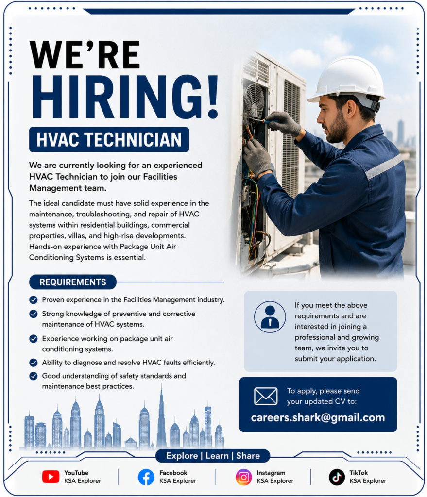 HVAC Technician Job Vacancy in Saudi Arabia – Facilities Management Company Hiring Experienced Professionals c00a3813 e4eb 4def 81b8 7c3d97a2fa37 1