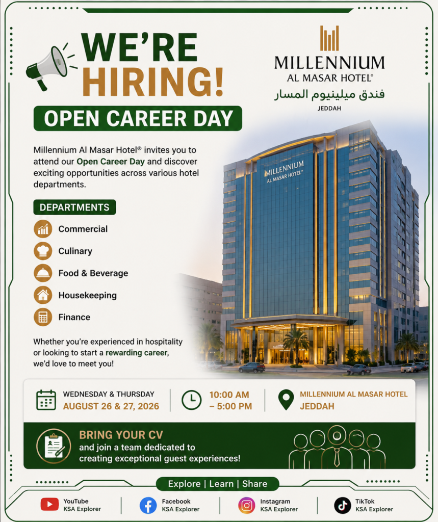 Millennium Al Masar Hotel Jobs in Jeddah – Open Career Day 2026 Abaedcd8 7d38 40dd 87fb 21509d09a0a2 859x1024